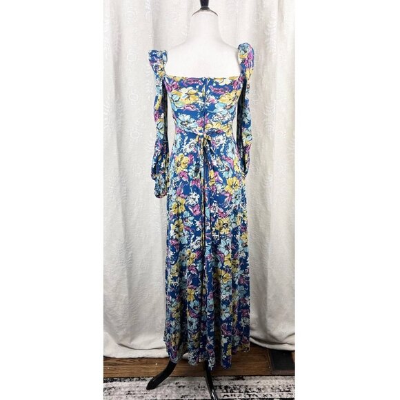 Jody T of California vintage smocked maxi dress puff sleeves garden girl prairie - Picture 6 of 10